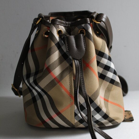 Burberry Vintage Check Plaid Bucket Bag Shoulder Bag - Picture 6 of 12